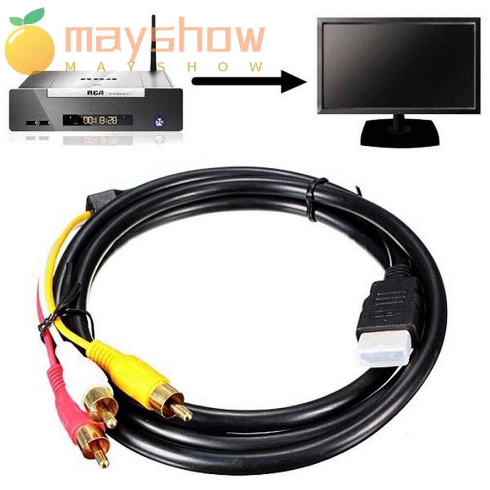 Mayshow Video Audio สาย AV, 1080P Home HDMI Male ถึง 3 RCA, Consumer Electronics Connector 5 ฟุตเชื่อมต่ออะแดปเตอร์สําหรับ TV HDTV DVD Consumer Electronics