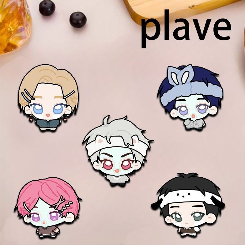 PLAVE Facial Mask Series อะคริลิค Pins NOAH YEJUN BAMBY EUNHO HAMIN Kawaii เข็มกลัดกระเป๋าเครื่องประ