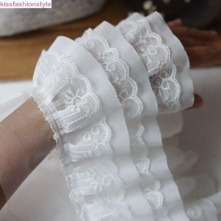 จูบแฟชั่น สไตล์ จีบตาข่ายชีฟองผ้า,หรูหรา ทําเอง ชีฟองขอบลูกไ…