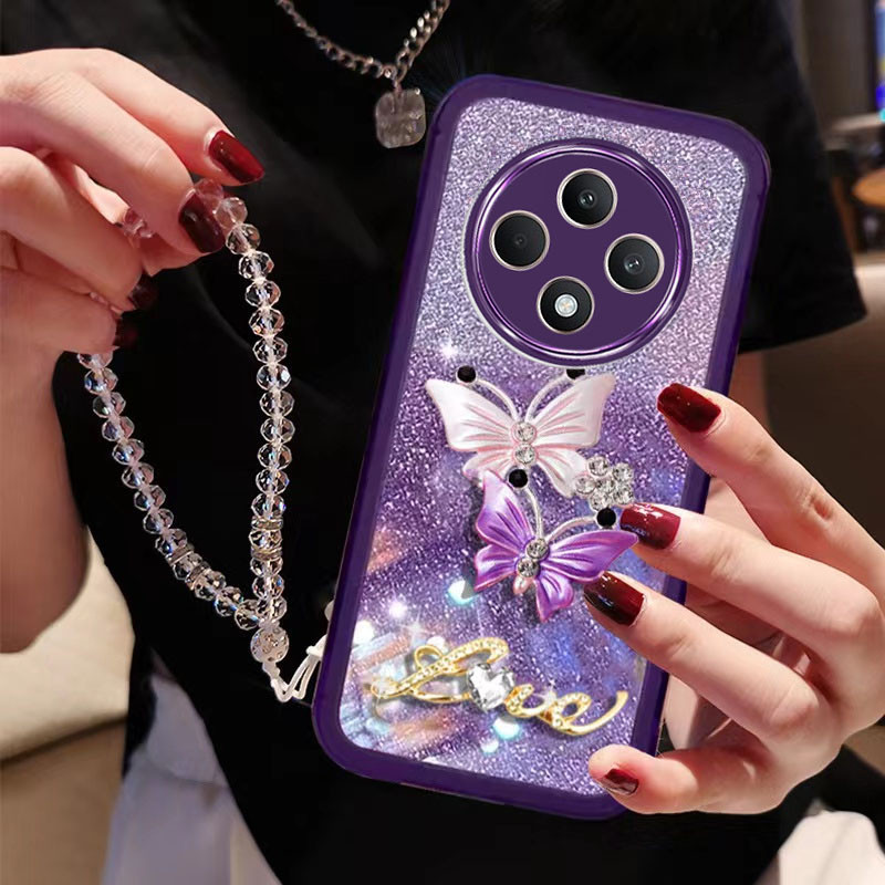 2024 ปลอกใหม่ OPPO Reno12 F A3 Pro Reno 12 12F Reno12F OPPOA3 A3Pro 5G Handphone Case Bling Gradient ผสมสี Softcase พร้อม 3D ผีเสื้อสวยป้องกันกล้องฝาครอบโทรศัพท์