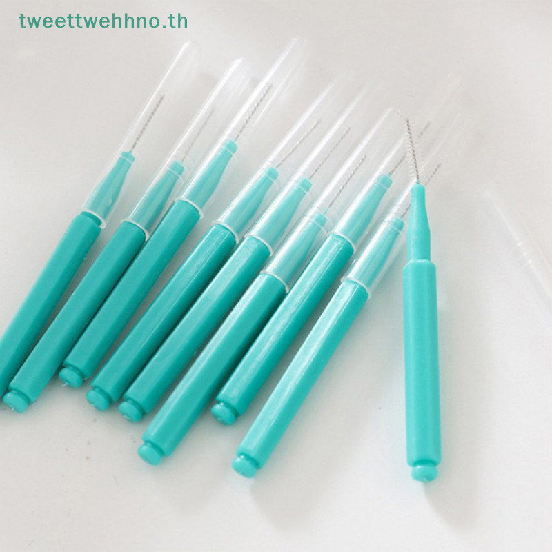 Tweettwehno 10 ชิ้นแปรงซอกฟัน Denta Floss แปรงทําความสะอาดจัดฟันแปรงฟัน TH
