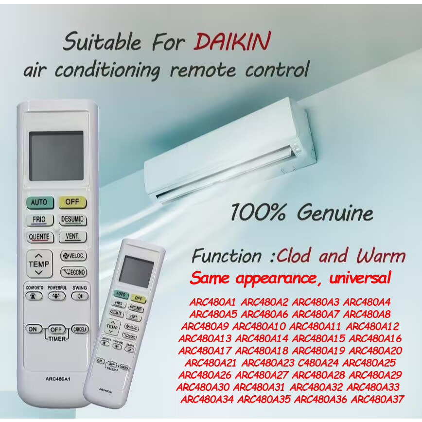 เหมาะสําหรับ DAIKIN เครื่องปรับอากาศรีโมทคอนโทรล Universal ARC480A1 ARC480A2 ARC480A3 ARC480A4 ARC48