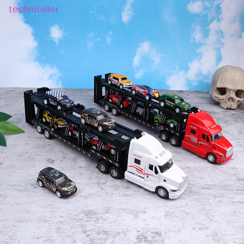 [technicolor] Alloy American Big Truck 6PCS Mini Metal Alloy รถเหล็กโมเดล Scale Toys Vehicles Carrier Truck For Kids New Stock