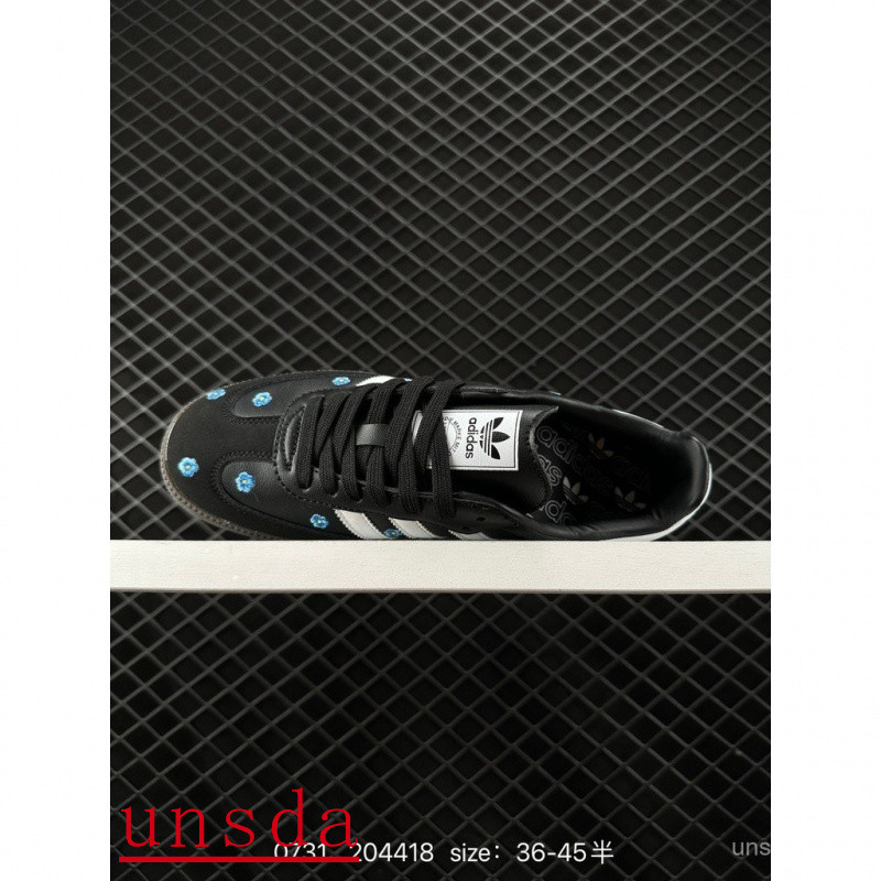 รองเท้าผ้าใบผู้ชาย Adidas กีฬา ผู้หญิง แฮนด์บอล สบายๆ นักกีฬา อเนกประสงค์ เรียบง่าย สีดำ หนังกลับ กี