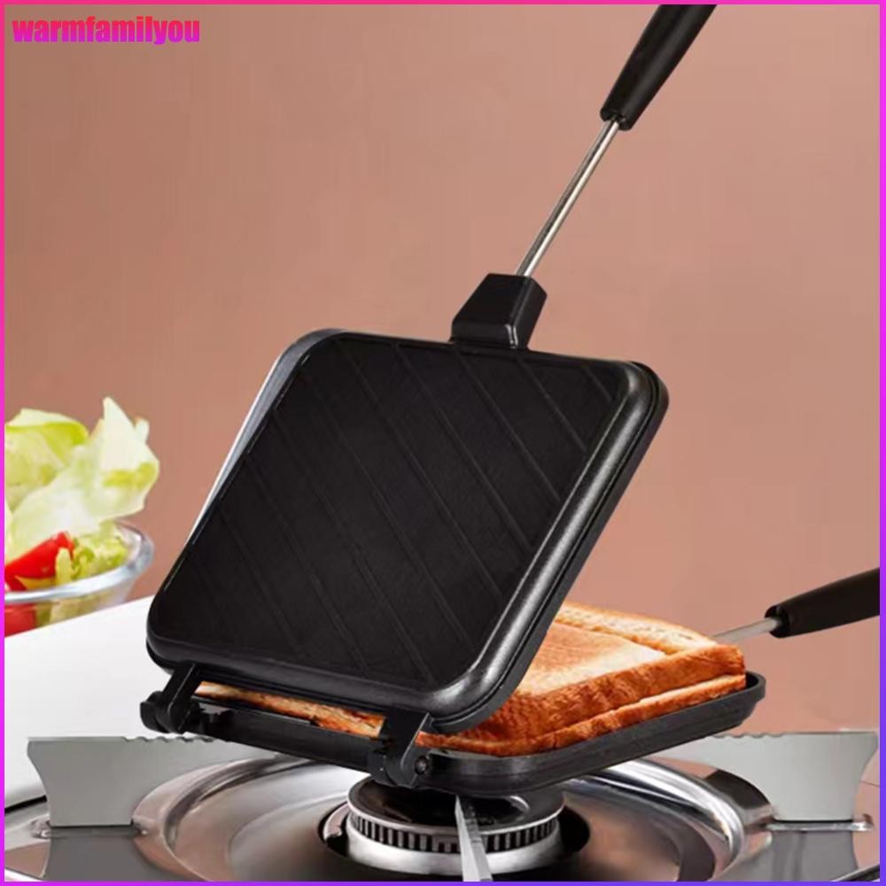warmfamilyou Double-sided Sandwich Fry Pan Non-Stick Kitchen Toast ไข่เจียวแพนเค้กถาดอบแซนวิชทนอุณหภูมิสูง Baking Pa