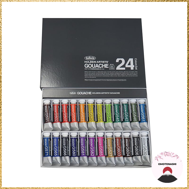 Holbein Opaque Watercolor Paint (Gouache) G715 15ml 24 Color Set 03715