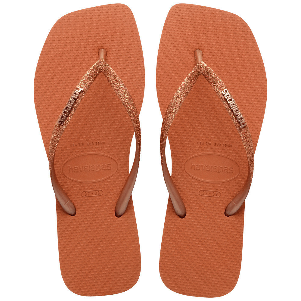 HAVAIANAS รองเท้าแตะผู้หญิง Slim Square Glitter ORANGE 41481024919F_H3ORXX
