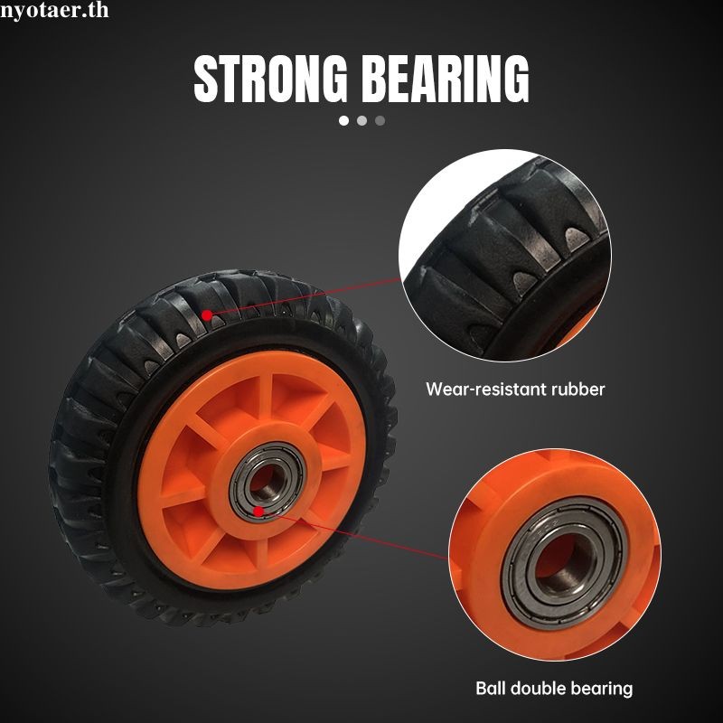 🌷ล้อรถเข็น ล้อยาง ล้อเปล่ายางดำ ขนาดล้อ 5นิ้ว ล้อยางเปล่า+แบริ่ง ล้อยางดำเข็นนิ่ม ลูกปืนตัวหนอน ลูกล้อรถเข็น - รูปที่ 5