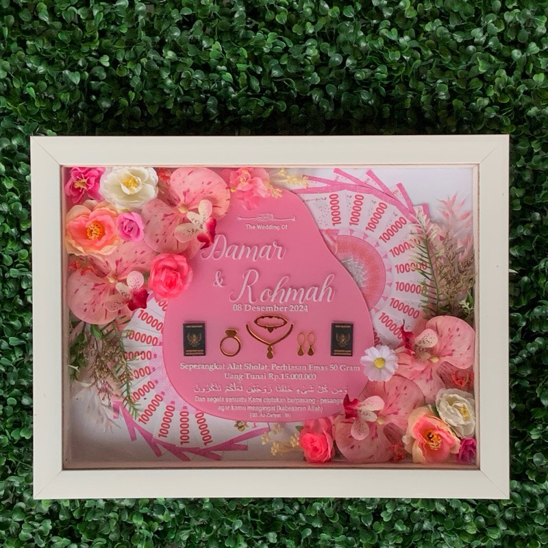 { ครบรอบ 1-2 วัน } 30x40 JAVANESE ACRYLIC WEDDING DOWARD 3D FRAME IN CENTRAL JAVA
