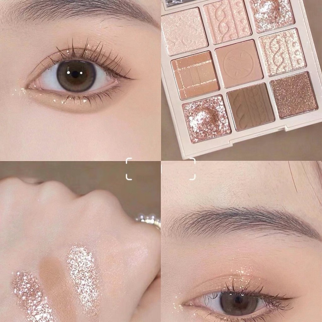 อายแชโดว์ 9 สีชมพูมุกดอกกุหลาบทนทานกันน้ำได้ดี
