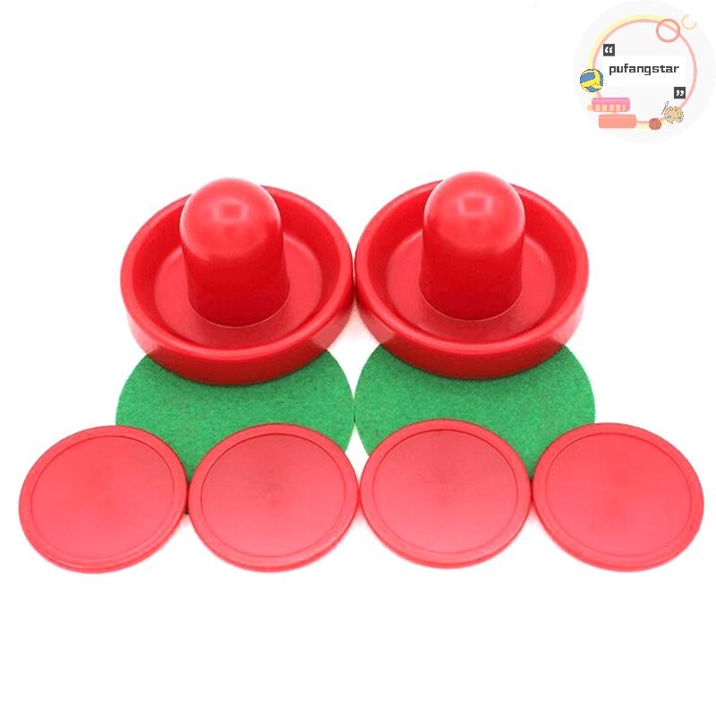 Pufangstar 8 ชิ้น/เซ็ตพลาสติกมาตรฐาน 60 มม. Strikers Air Hockey Pushers และ Pucks เปลี่ยนสําหรับตารางเกมเป้าหมายอุปกรณ์เสริม TH