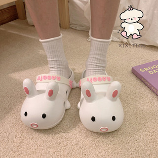 Xixitiao รองเท ้ าแตะน ่ ารักการ ์ ตูนกระต ่ ายนักเรียนสวมใส ่ ด ้ านนอกหญิงฤดูร ้ อนหนาSoled