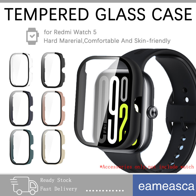 เคสพีซีกระจกนิรภัยแบบแข็ง for Redmi Watch 5 อุปกรณ์ป้องกันหน้าจอทุกรอบ for Smartwatch Redmi Watch 5
