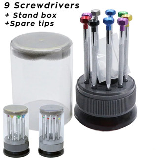ชุด9ใน1มินิไขควงใหม่ในกล่องเก็บสําหรับซ่อมนาฬิกาไขควงโทรศัพท…