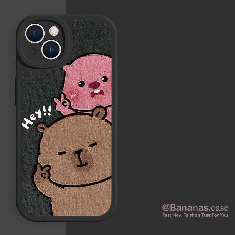 Iphone 16 15 14 13 12 11 Pro Max X Xr Xs Max 7 8 Plus SE2020 เคสโทรศัพท์การ์ตูนคู่ Beiye Loppy ปกอ่อน