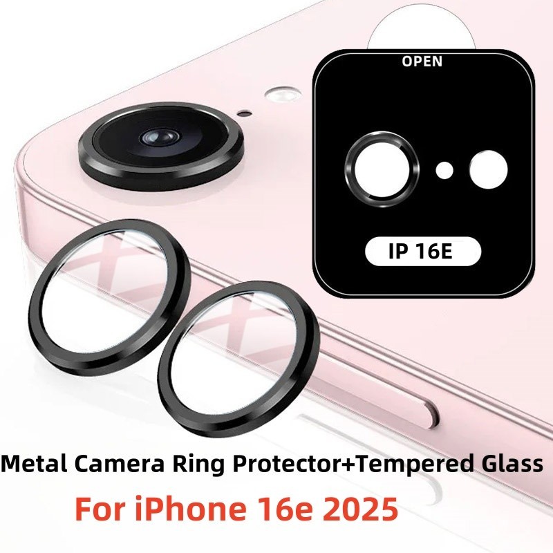 ตัวป้องกันกล้องโลหะสําหรับ iPhone 16e 2025 กระจกนิรภัยสําหรับ iPhone 17e 16e 2025 16/15/14/13/12/11 Pro Max,Plus 007