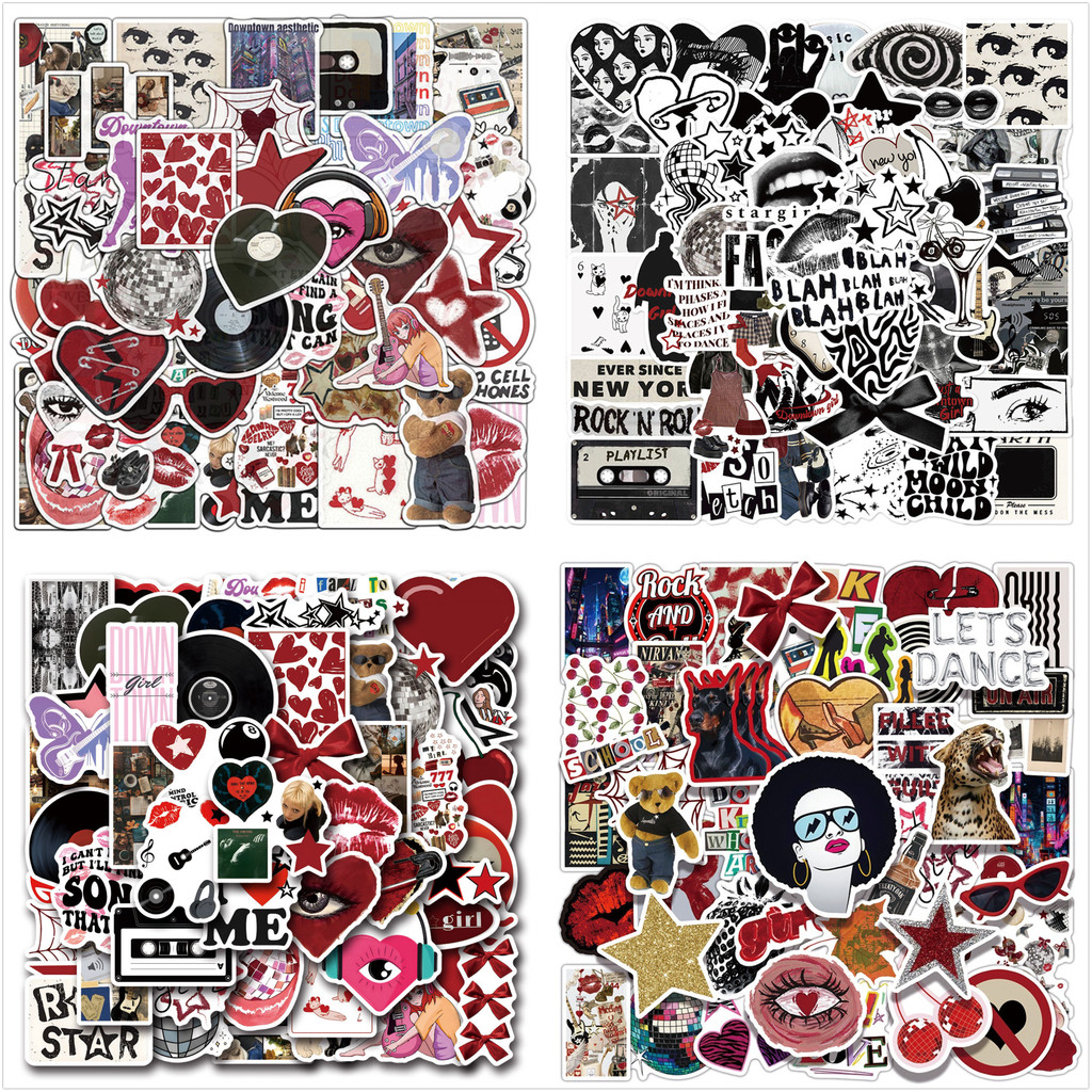 50ชิ้น/เซ็ต ❉ สติ๊กเกอร์เด็กผู้หญิง Downtown Y2K ❉ สติ๊กเกอร์แฟชั่น DIY กันน้ํา Doodle (4 รูปแบบ)