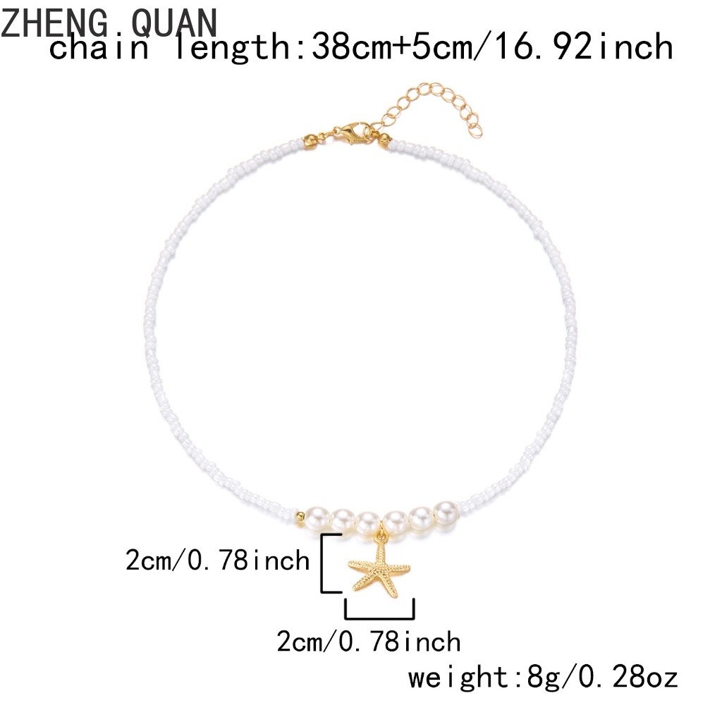 Handmade Sea Star Sea Turtle Shell สร้อยคอสีสันสังข์ปลาดาวลูกปัดสร้อยคอ Pearl Choker Fo ผู้หญิงชายหาดเครื่องประดับแฟชั่นวันหยุดของขวัญ Bohemian - รูปที่ 7