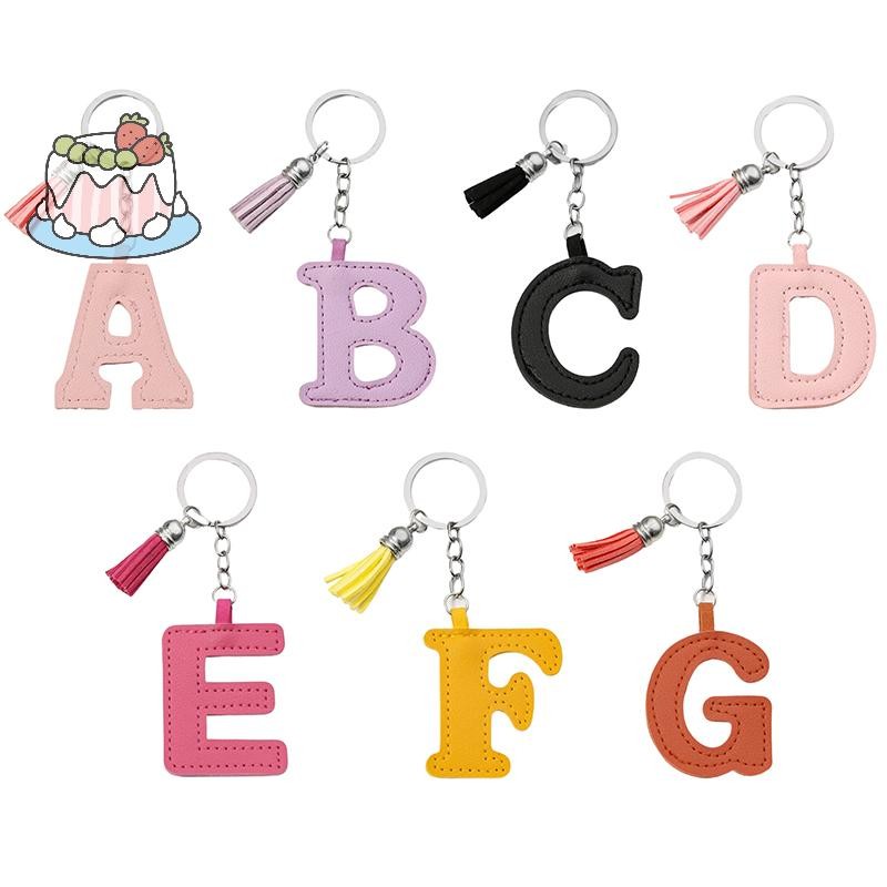 [Sep] Creative 26 พวงกุญแจตัวอักษรหนังสี จี้พวงกุญแจกระเป๋าน่ารัก Charm กระเป๋าเป้สะพายหลังอุปกรณ์ตก