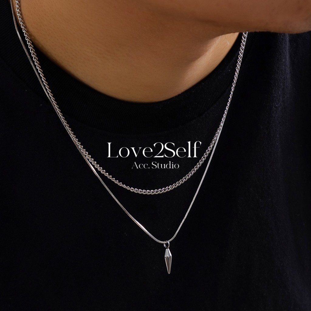 Love2Self X198 สร้อยคอจี้หมุดแฟชั่นสุดเท่สําหรับผู้ชายชุดสร้อยคอเสื้อกันหนาว Unisex - รูปที่ 2