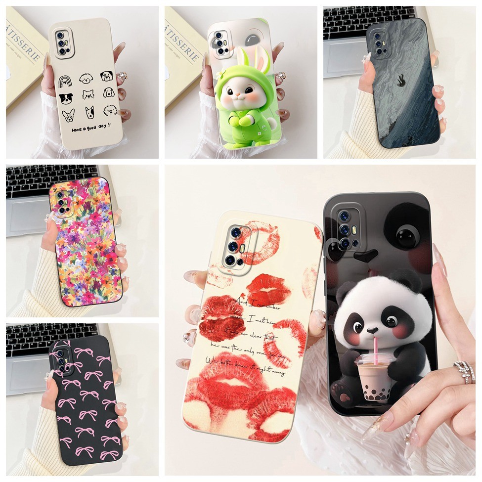 Vivo V17 1919 เคสโทรศัพท์ Vivo V17 เคสกันกระแทกแมวน่ารักแพนด้ากระต่ายแฟชั่นดอกไม้รัก