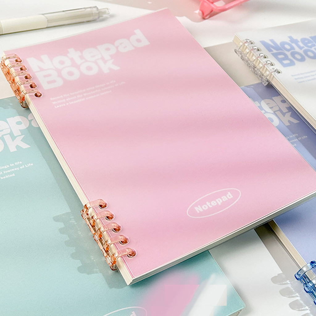 สมุดโน๊ตบุ๊คสมุดสันห่วงข้าง สมุดโน้ตบุ๊ก A5/B5   ไม่มีเส้น กระดาษสีถนอมสมุดสันห่วง สไตล์เกาหลี  อุปกรณ์การเรียน - รูปที่ 6