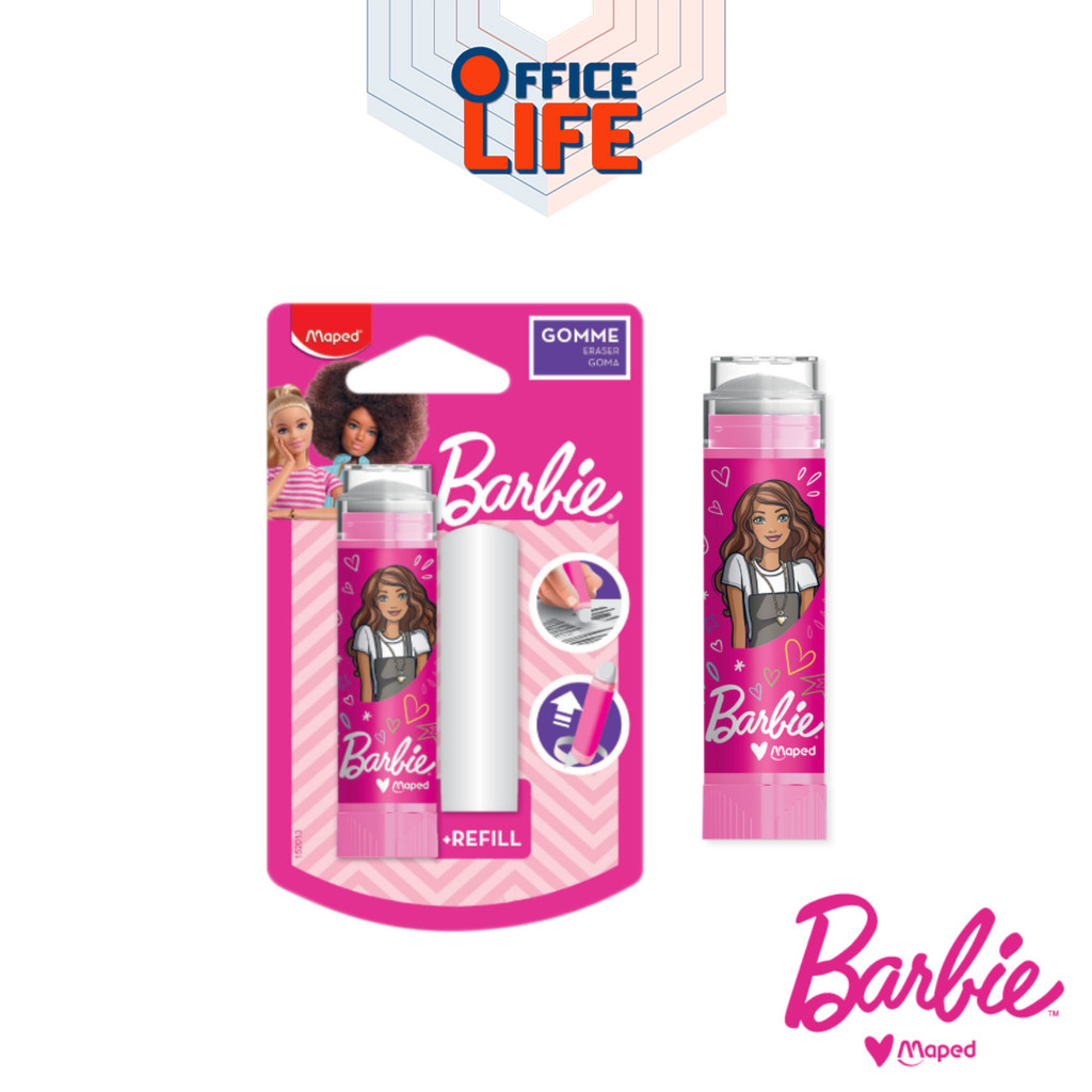 Maped (มาเพ็ด) ยางลบ+รีฟิล สกรีนลาย Barbie