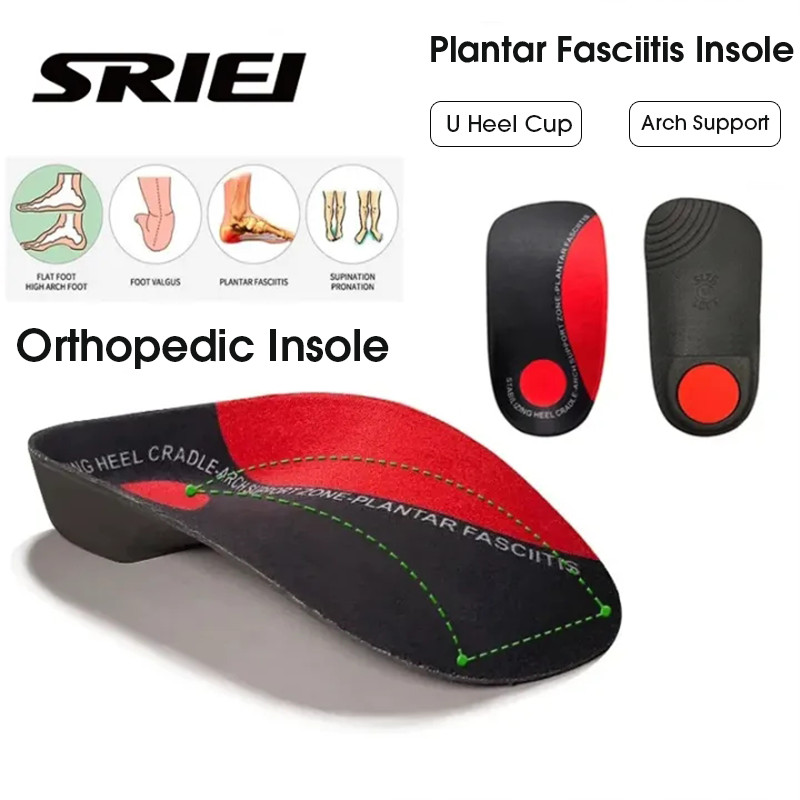 Sriei พื้นรองเท้า Orthotic สําหรับเท้าแบน 3/4 Arch รองรับ ลดปวดส้นเท้า Plantar Fasciitis Unisex