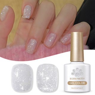 Born PRETTY Milky Melee สะท้อนแสง Glitter Gel Polish Silver …