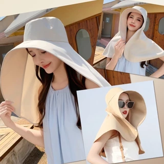 VNICE หมวกกันแดด หมวกปีกกว้าง ผ้าคลุมไหล่ กันแดดแบบ 360 องศา เนื้อผ้าแห้งไว