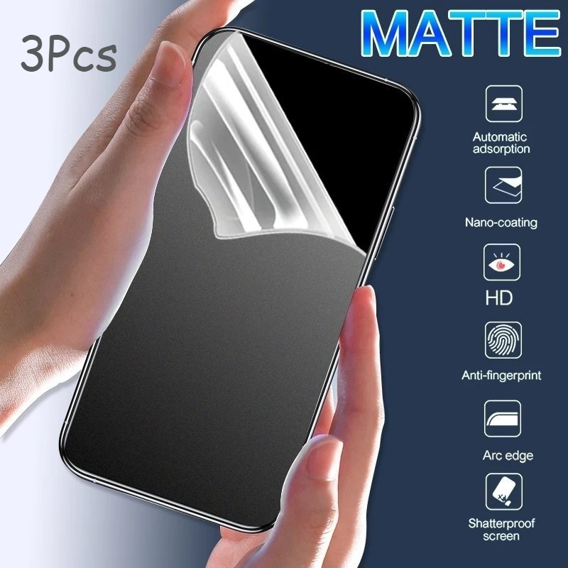 Xiaomi PocoF7 PocoF6 3 ชิ้น 999D Full Cover Matte Frosted Soft Hydrogel ฟิล์มสําหรับ Xiaomi Poco F7 