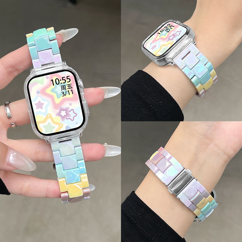 สายนาฬิกาเรซินเลเซอร์พร้อมเคสสำหรับ Xiaomi Redmi Watch 5 Active สายนาฬิกาสำหรับ Redmi Watch 5 Lite อุปกรณ์เสริมสายรัดข้อมือทดแทน