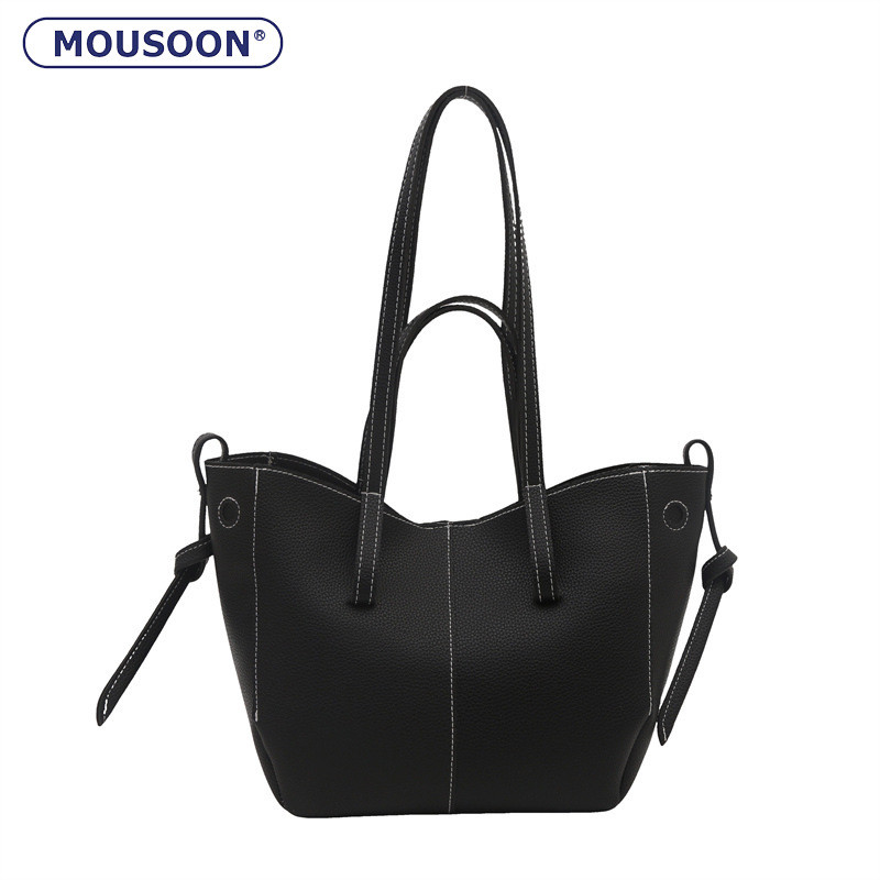 Mousoon Urban Wings Simple PU Leather Bucket Bag Magnetic Snap Closed Design