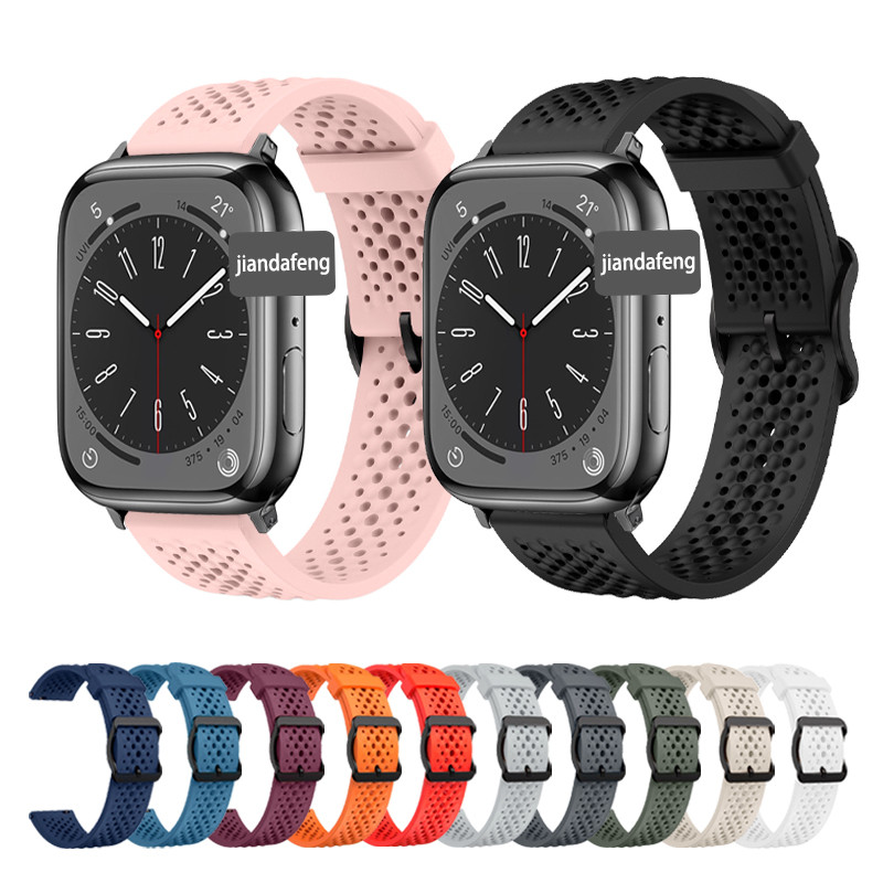 สายรัดซิลิโคนระบายอากาศได้สบายสําหรับ Series 10 9 8 7 SE 6 5 4 3 iWatch 42 มม. 44 มม. 45 มม. 46 มม. 41 มม. 40 มม. 38 มม. Ultra 49 มม