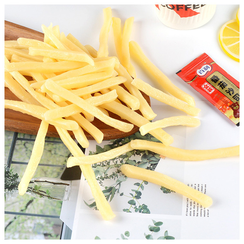 10pcs จําลอง French Fries ประดิษฐ์ Faux Fries ปลอม French Fries จําลองอาหาร French Fries PVC ครัวของเล่นตกแต่ง Photo Props Party ขนมตกแต่ง - รูปที่ 3
