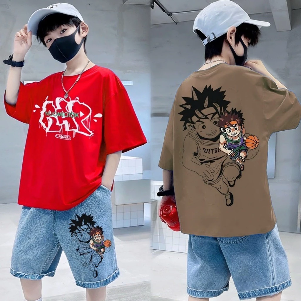 【ส่งตรงจากโรงงานไทย】คอกลมผ้าฝ้ายคุณภาพดีเหมาะสำหรับเด็กอายุ 2 ถึง 13 ปีขึ้นไป ผ้าฝ้ายผู้ชาย