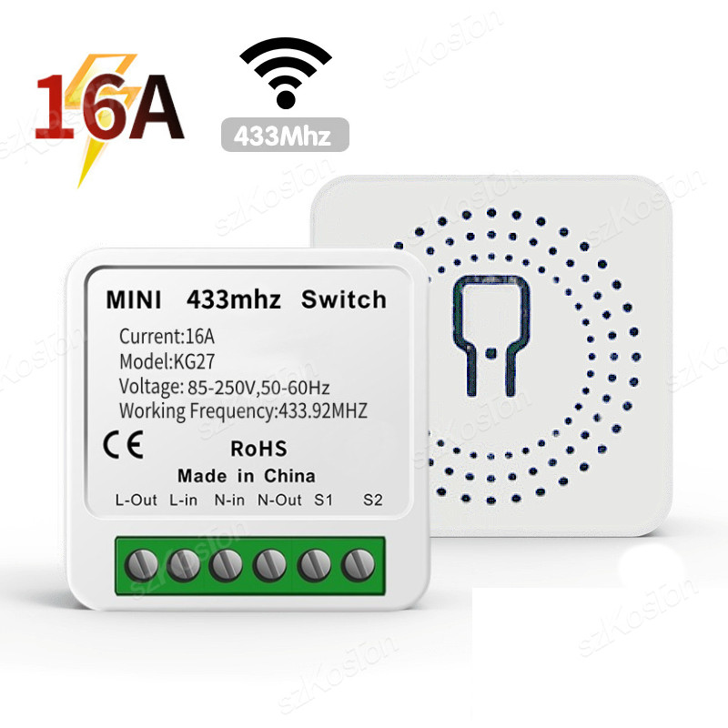 Rf433 WiFi สมาร์ทสวิทช์ Tuya 16A Home Mini รีเลย์ตัวรับสัญญาณ DIY สวิตช์ไฟ Automation Controller เสียงทํางานร่วมกับ Alexa Google