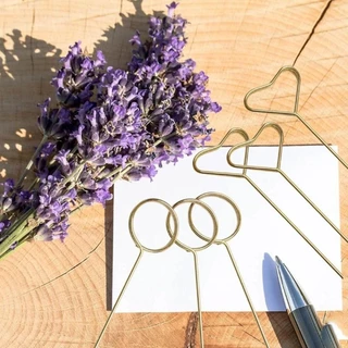 NIMENG 20 ชิ้นขาตั้งการ์ด,รูปหัวใจโลหะโปสการ์ดคลิป,แฟชั่น DIY เค้กผู้ถือการ์ดอวยพรสําหรับงานแต่งงาน