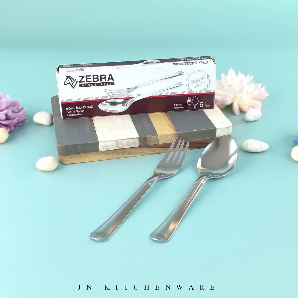 ช้อน-ส้อมสเตนเลส ZEBRA รุ่น ลีลาวดี ( บรรจุ 6 คู่ )