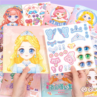 VICTOKY สติ๊กเกอร์แต่งตัว ชุดสติกเกอร์ ฉีกขาดง่าย สติ๊กเกอร์สาว แฮนด์เมด สติกเกอร์อุปกรณ์แต่งหน้า