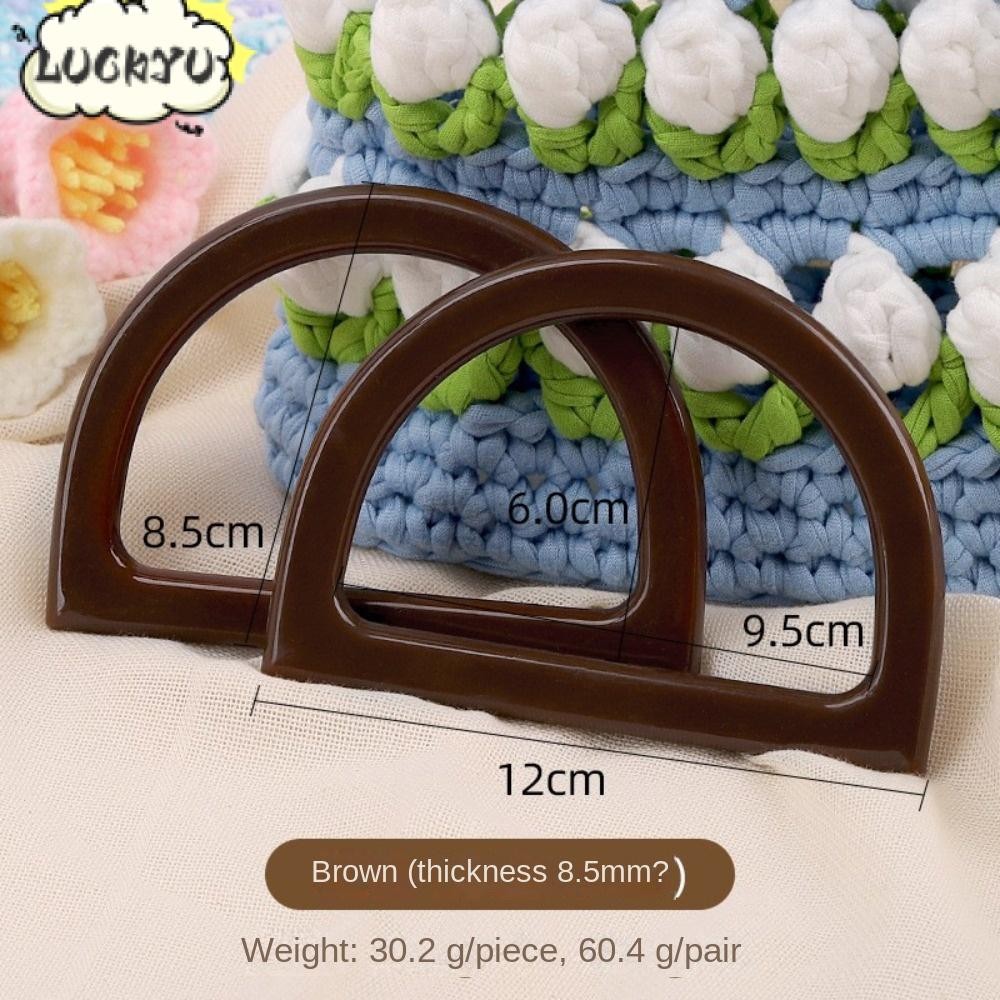 Luckyu D Ring Handle, ที่จับกระเป๋าสีสันสดใส Diy, กระเป๋าถือหูหิ้วแฟชั่นรูปตัว D