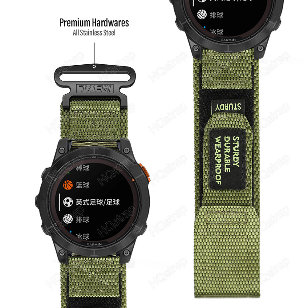 ใหม่สายรัดไนลอนสําหรับ Garmin นาฬิกา 26 มม.22 มม.20 มม.อุปกรณ์เสริมสําหรับ Garmin Fenix 7 6X 6pro 5X 5 3HR Tactix 7Pro กีฬาสร้อยข้อมือ