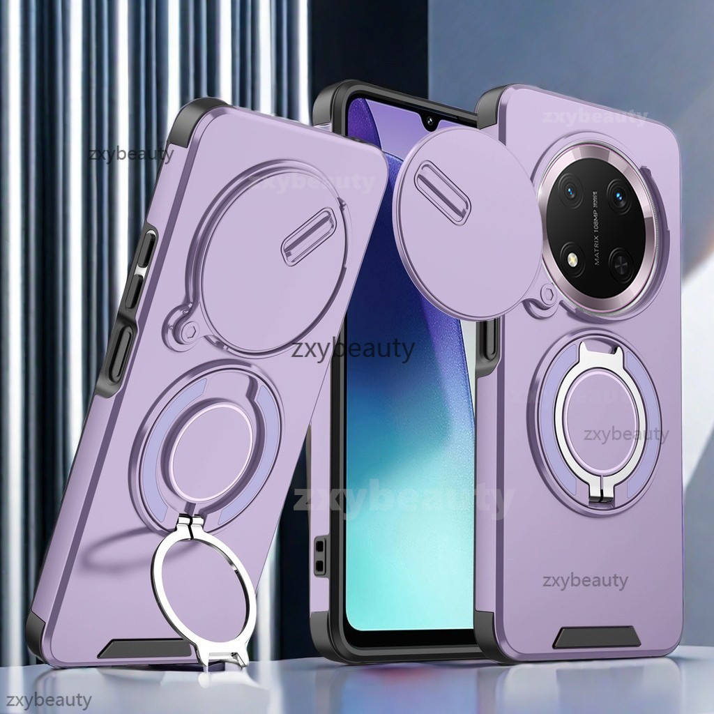 สําหรับ Honor X9C สมาร์ท 5G 2024 กรณีเกราะกันกระแทกสไลด์ปลอกแม่เหล็กสําหรับ HonorX9C HonorX9CSmart X9CSmart แหวนขาตั้งโทรศัพท์ฝาหลัง