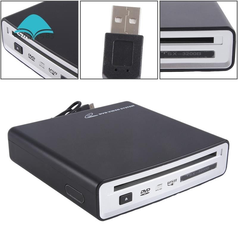 【Eshai585】กล่องเครื่องเล่น Dvd วิทยุ CD สายเคเบิ้ล ABS USB2.0 สีดํา สําหรับ Android 1 ชิ้น