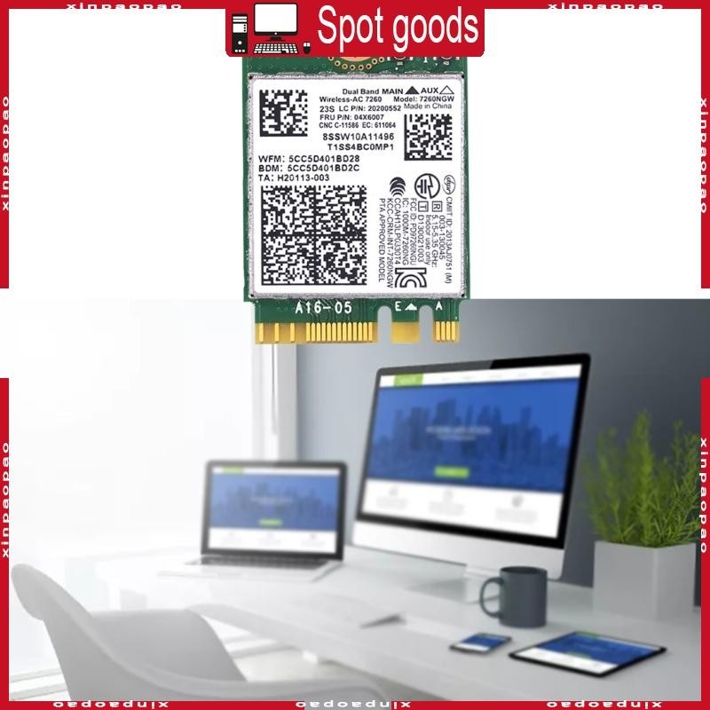 Xi การ์ดไร้สาย AC7260 7260NGW 1200M Dual-Band Wifi BT4 0 สําหรับ T440 X240
