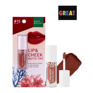 Baby Bright Lip & cheek Matte Tint 2.4g ลิปเบบี้ไบร์ท ลิปทิ้น ทิ้นท์ เนื้อแมท ใช้ได้ทั้งปากและแก้ม ง ลิปแมทต์ ลิปจุ่ม