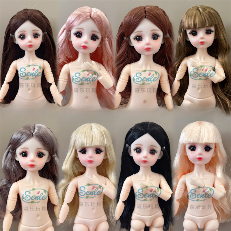 ตุ๊กตา BJD 3D 30 ซม. ตาจําลอง 20 ข้อต่อขยับได้ หลายสี ผมนู้ด บอดี้เกิร์ล DIY แต่งตัวของเล่น บานพับ ตุ๊กตา