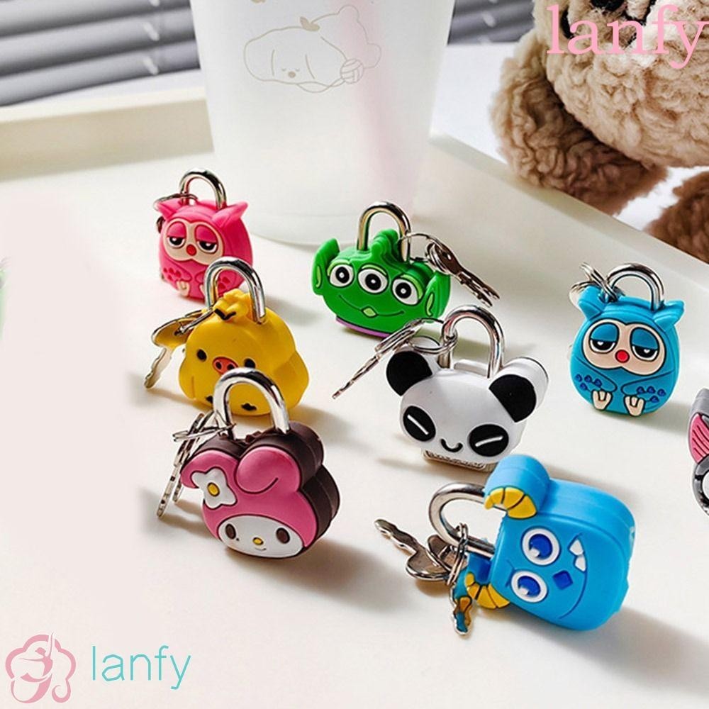 Lanfy แม่กุญแจล็อคกระเป๋าเดินทาง ลายการ์ตูน กันขโมย หลากสี เพื่อความปลอดภัย แฟชั่น พร้อมกุญแจล็อคไดอารี่ ขนาดเล็ก สําหรับเดินทาง