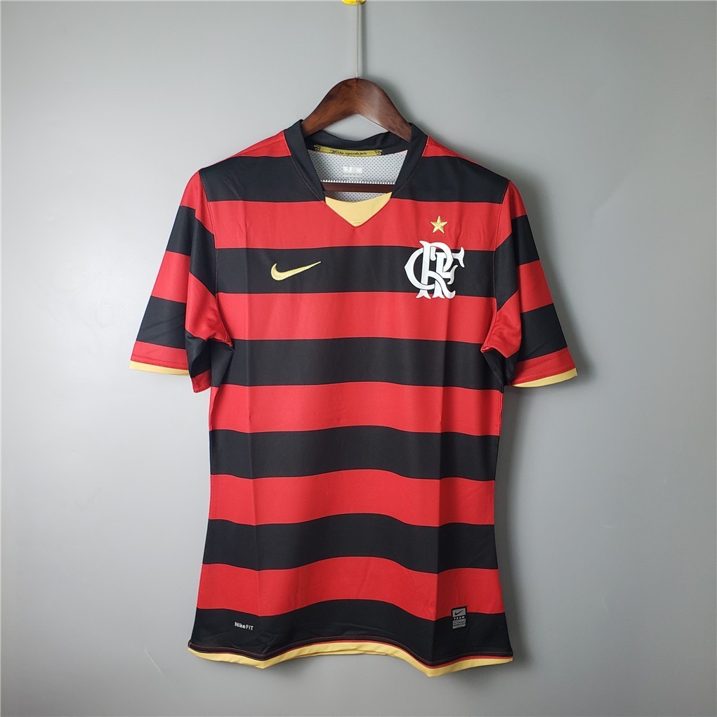 2008 2009 Flamengo home เสื้อฟุตบอลย้อนยุคบุรุษ