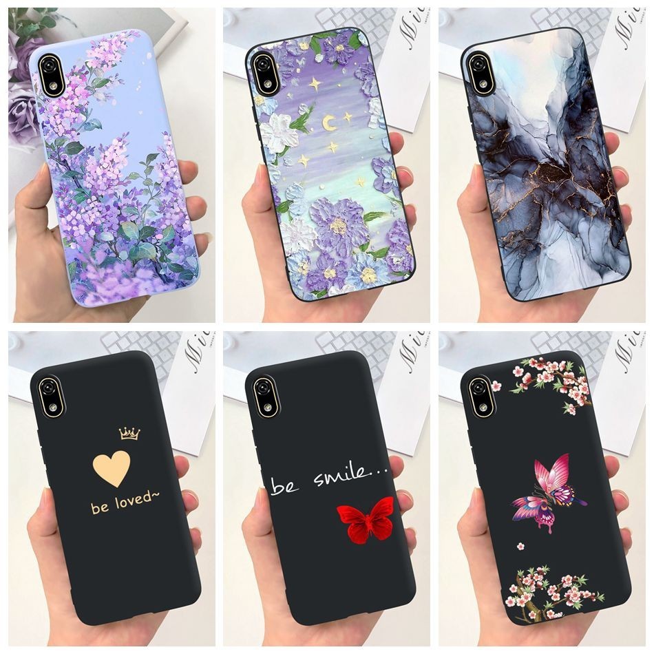 เคส Huawei Y5 2019 AMN-LX9 Honor 8S KSE-LX9 KSA-LX9 ลายผีเสื้อดอกไม้สวยงาม สีลูกกวาด ซิลิโคนนิ่ม เคส